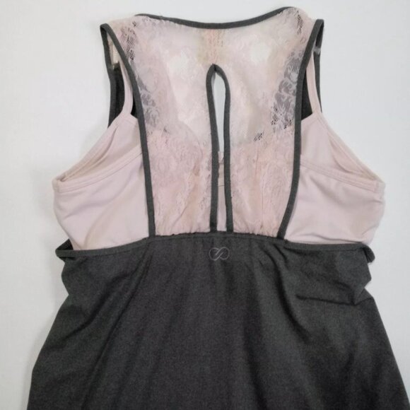 Calia by Carrie Underwood NWT Grey/Pink Darling Double Layer Mesh Tank Top Small - Picture 6 of 7